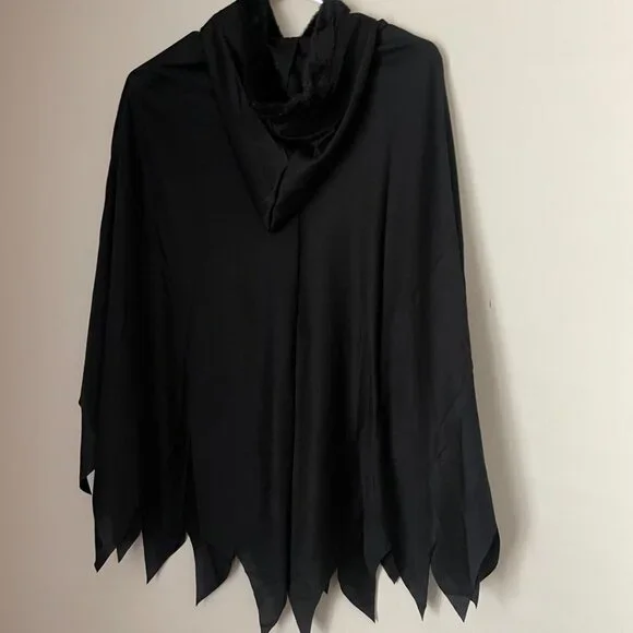 Black Ghost Halloween Poncho Costume - Picture 6 of 8